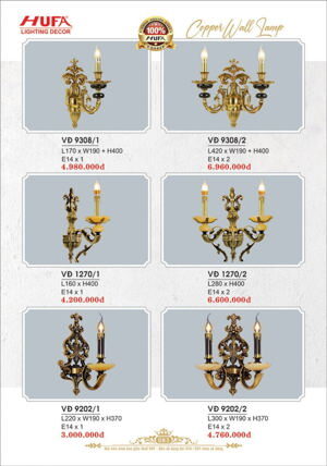 Đèn tường đồng Hufa VĐ9308/2