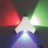 Đèn tường hắt sáng 3 hướng màu đỏ, xanh lá, xanh dương - HTV 565N