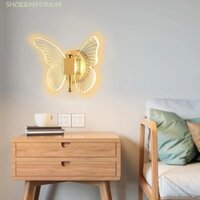 Đèn tường hình bướm LED SHOEEMPORIUM, Đèn trần Acrylic kim loại thanh lịch ', Bắc Âu sáng tạo hiện đại điều chỉnh ba màu Đèn đầu giường Phòng khách Cầu thang
