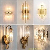 Đèn tường pha lê KAISE phong cách sang trọng trang trí nhà cửa hiện đại dùng bóng led đui xoáy