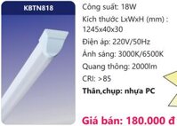 ĐÈN TUÝP LED LIỀN MÁNG 1M2 18W DUHAL KBTN818