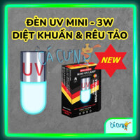 Đèn UV Mini diệt khuẩn và diệt tảo cao cấp - Đèn UV mini 3W cho hồ cá cảnh thủy sinh (Hàng CTY)