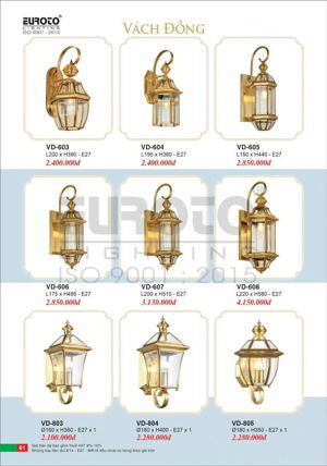 Đèn vách đồng VD-605