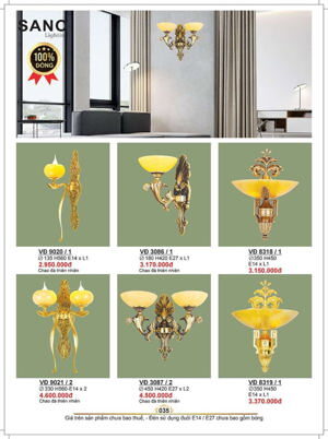 Đèn vách gắn tường đồng trang trí VD 9020/1