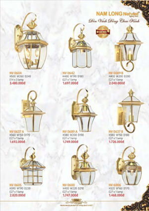 Đèn vách gắn tường đồng trang trí NV 0600