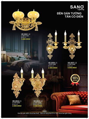 Đèn vách gắn tường đồng trang trí VD-2034/1