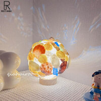 Đèn vỏ tròn Handmade DIY Sản xuất Đèn ngủ nhỏ Phòng ngủ sáng tạo Ánh sáng không khí