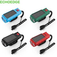 Đèn xe đạp ECHOEDGE, Đèn pha xe đạp có thể sạc lại USB gần và xa, Thiết thực 300 Lumens với còi 120dB Năng lượng mặt trời Đèn pin MTB Xe đạp leo núi