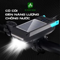 Đèn Xe Đạp Năng Lượng Mặt Trời Có Còi Chống Nước