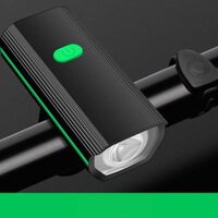 Đèn Xe Đạp Thể Thao Có Còi Pin Sạc USb Led T6 Chống Nước Nhiều Chế Độ Sáng - CY858 Viền xanh lá