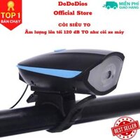 Đèn xe đạp thể thao DoDoDios siêu sáng có còi pin sạc usb led T6 chống nước - Đèn còi xe đạp có 3 chế độ sáng còi to - Màu Xanh Cao Cấp