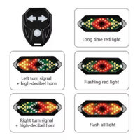 Đèn Xi Nhan Xe Đạp Âm Thanh Khi Rẽ Điều Khiển Không Dây Chống Nước Sạc Usb 5 Chế Độ Sáng Cảnh Báo An Toàn