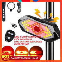 Đèn xi nhan xe đạp không dây pin sạc USB điều khiển từ xa 5 chế độ sáng