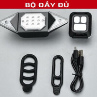 Đèn xi nhan xe đạp không dây pin sạc chống nước sạc USB loại cao cấp bản to