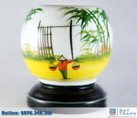 Đèn Xông Tinh Dầu Dáng Bóng Vẽ Cảnh Quê