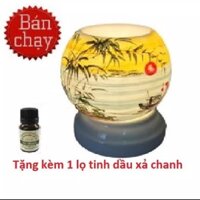 Đèn xong tinh dầu Gốm Bát Tràng + tặng 1 chai tinh dầu