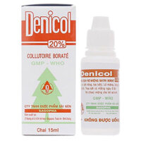 Denicol 20% điều trị lưỡi trắng, tưa lưỡi, lở miệng và trị sưng lợi