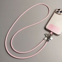 Đeo Chéo Da Đơn Giản Điện Thoại Di Động Dây Kẹp Điện Thoại Di Động Đa Năng Màu Trơn Đơn Giản Phong Cách Tươi Mới Dây Điện Thoại Di Động Chống Sốc