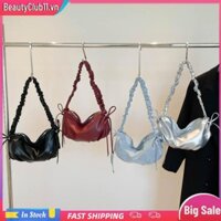 Đeo Vai Nữ Ruched Hobo Da PU Túi Xách Ly Hợp Cho Công Sở Du Lịch