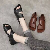 Dép 2025 da thật thương hiệu chuồn chuồn HOT MÙA HÈ mẫu mới cho Nữ Giày bệt miệng cá đế mềm cho nữ dép đế thấp đi bên ngoài cho nữ