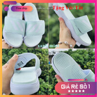 Dép Alphabounce ❤️FREESHIP + TẶNG VỚ ❤️dép quai ngang nữ màu Mint 3 sọc trắng hàng 1-1, đế dày nhẹ,quai có lót