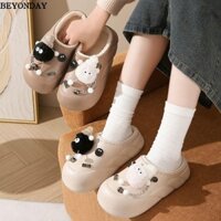 Dép ấm BEYONDAY, Giày Cotton dày PVC, Giày ngoài sang trọng hoạt hình thời trang Phòng ngủ