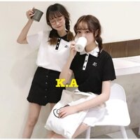 ĐẸP- Áo cổ bẻ cúc (trắng, đen). Chất cotton 365=60kg Áo sơ mi nữ, áo cổ bẻ, áo thời trang hè nữ, áo hè nữ)