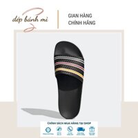 Dép bành mì adidas đen sọc màu thời trang-GX9897