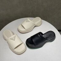 Dép bánh mi, Dép quai ngang 1 bản prada đế xuồng đế bánh mì 5cm fullbox DBM01.