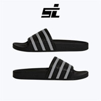 Dép bánh mì nam SELINA quai ngang sọc đen xám bằng nhựa PVC, đế cao su non cao cấp - Chính hãng