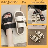 Dép Bánh Mì Nữ 2 Quai Ngang Đục Lỗ, Dép Sandal Bánh Mì Đế Bệt Quai Ngang Cao Cấp Thời Trang Dành Cho Nữ