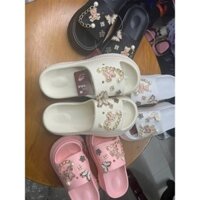 Dép Bánh Mì Nữ Nhựa Đúc Độn Đính Kèm Sticker Siêu Nhẹ Êm Chân Chống Nước Chống Trượt H3223