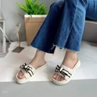 Dép bánh mì nữ quai ngang đính nơ dễ thương mã S1796