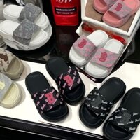 Dép BarBie B Nữ Quai Ngang Xé Dán Kim Tuyến Dễ Thương Hottrend, Đế Cao 4cm Chống Trơn Trượt D7717