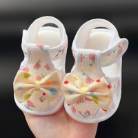 Dép bé gái đế mềm mùa hè giày đi bộ cho trẻ mới biết đi mũi kín giày công chúa cho bé 1 tuổi giày vải cho bé từ 6 đến 12 tháng