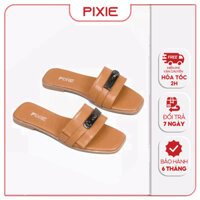 Dép Bệt Nữ Quai Ngang Phối Khóa Pixie H224