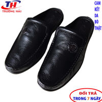Dép Bít Mũi Nam Da Bò Thật Trường Hải Màu Đen Dép nam Thời Trang Cao cấp DN130  - 42 - Vàng