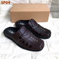 Dép bít mũi nam phom đẹp, da mềm, mã SP04, màu nâu, size từ 38-43, đế khâu sẳn rất chắc chắn