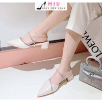 Dép bịt mũi nhọn gót thấp sang tiện lợi chảnh đi mọi dịp - miugiaydepxink
