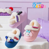 Dép Bông Cho Bé Mẫu Mới Chất Liệu EVA Nhẹ Êm, Dép 2 Lớp Có Lông Giữ Ấm Chân Bé