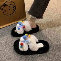 Dép Bông Cotton Kẹo Xoắn DIY Đế Dày Chống Trượt Đa Năng Dép Lông Hoạt Hình Dễ Thương Mùa Thu Đông Ấm Áp DTQ7 
Gogoback