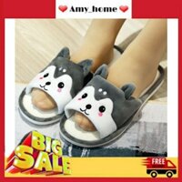 Dép bông đi trong nhà ấm áp hình chú chó Alaska đáng yêu