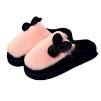 Dép bông gắn nơ hình tai Thỏ