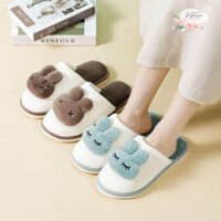 Dép Bông Hình THỎ Đi Trong Nhà Cao Su Chống Trượt Cao Cấp Chọn Tăng 1 Size