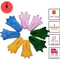 Dép bông hình thú khủng long xanh và các con vật DILYSFASHION D01, Dép bông móng vuốt cho người lớn và trẻ em chất mềm