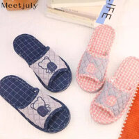 Dép bông hoạt hình cho phụ nữ, dép đi trong nhà không trượt, đế mềm, dép đôi cho mọi mùa
