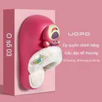 Dép Bông Nữ Chống Thấm Nước Chống Trơn Trượt Ấm Dâu Gấu Hoạt Hình Dễ Thương Ngoài Trời Mặc Dép Mùa Đông