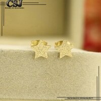 [Đẹp] BÔNG TAI TITAN NGÔI SAO PHUN CÁT MÀU VÀNG TƯƠI TB055 - siêu đẹp - tặng hộp đựng xinh xắn [Chất Lượng]