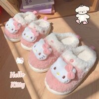 Dép bông trong nhà, phòng ngủ hoạt hình Hello Kitty, Anime Kuromi Kitty chống trượt mùa đông SHOP HY