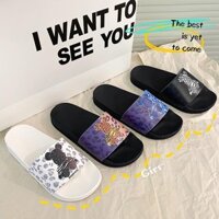 Dép búp bê họa tiết lỏng hợp thời trang (Size 35-46) Dép dành cho nữ / nam, Dép trong nhà chống trượt cho nữ / nam mặc ngoài trời